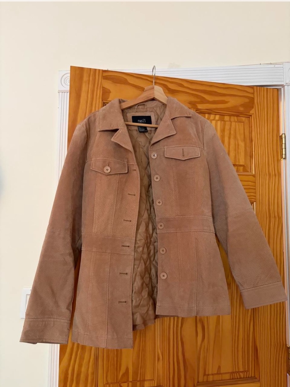 Rue21 Tan Leather Suede Button-Up Jacket